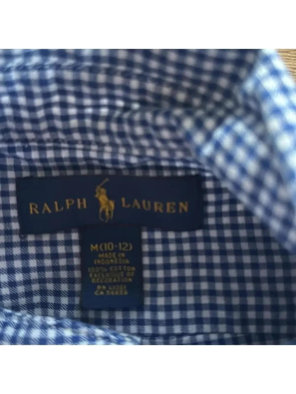 Ralph Lauren Long Sleeve Striped Plaid, Button Up Shirt Medium Youth